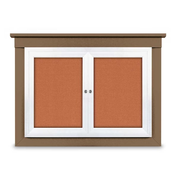 18"x24" 1-Door Enclosed Letterboard, Blue Felt/Lt Oak